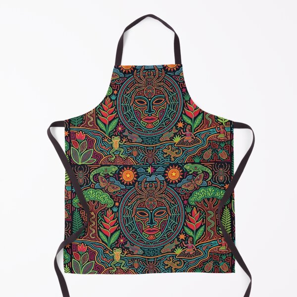 Item preview, Mystical Spider Shaman Mola Art | Sacred Web of Life Tapestry | Vibrant Indigenous Jungle Totem designed and sold by SergioMiklos.