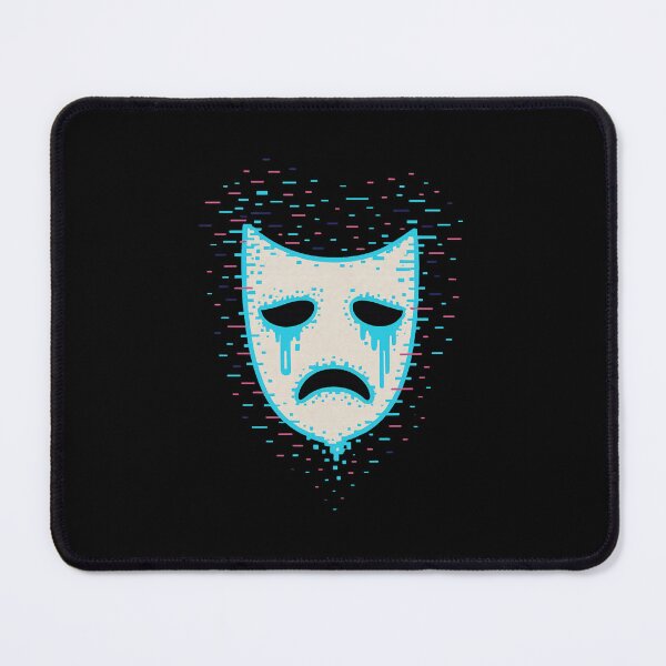 Item preview, Neon Crying Mask – Glitched Sad Face.exe designed and sold by JupiterGlitchEmpire.