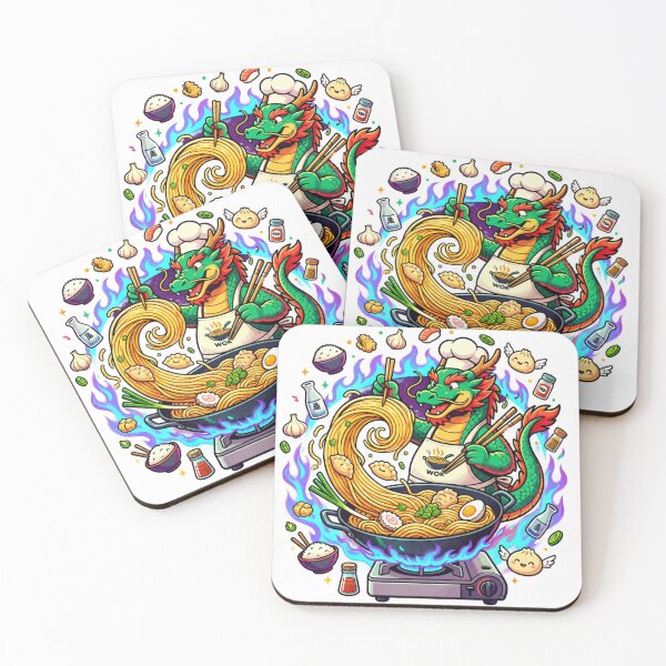 Item preview, Dragon Wok Master – Funny Ramen Chef Dragon Sticker designed and sold by LevelUpReads.