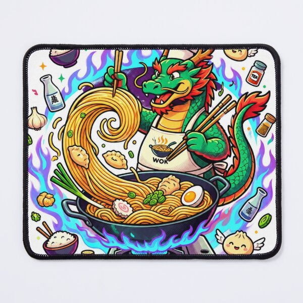 Item preview, Dragon Wok Master – Funny Ramen Chef Dragon Sticker designed and sold by LevelUpReads.