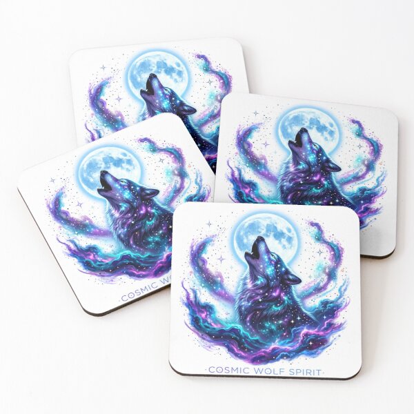 Item preview, Cosmic Wolf Spirit – Galaxy Moon Wolf Artwork designed and sold by LevelUpReads.