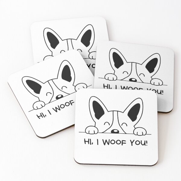 Item preview, Hi I Woof You Cute Corgi Dog Love Pun Graphic designed and sold by Rhodes Shop.