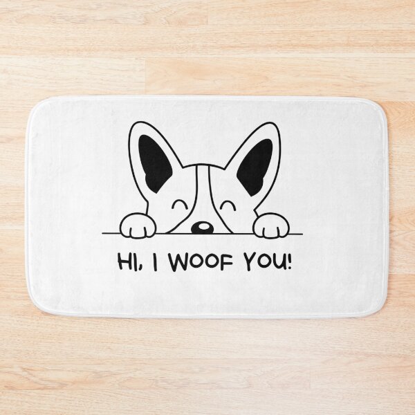 Item preview, Hi I Woof You Cute Corgi Dog Love Pun Graphic designed and sold by Rhodes Shop.