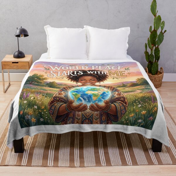 Item preview, AI Art - World Peace Starts with Me designed and sold by Whimsyful Designs.