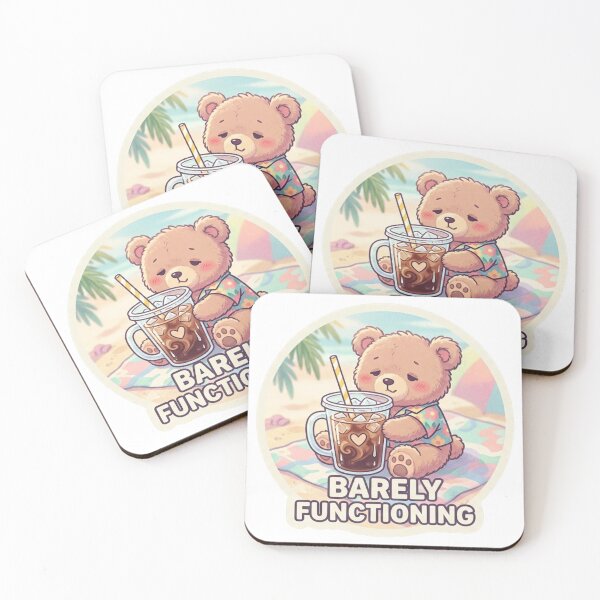 Item preview, Barely Functioning Cute Bear With Iced Coffee ?? designed and sold by Sanaaouissrane.