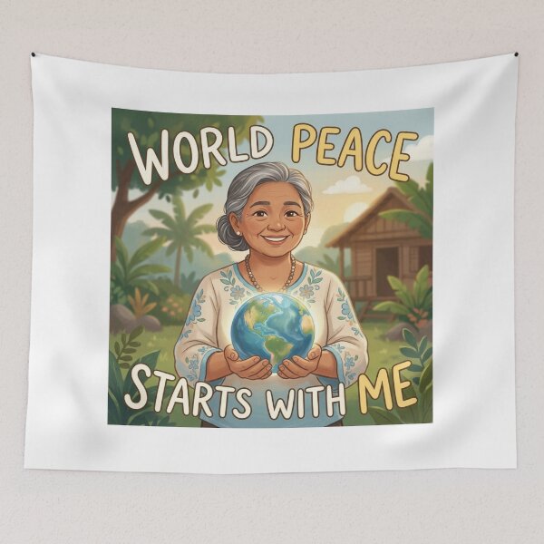 Item preview, AI Art - World Peace Starts with Me designed and sold by Whimsyful Designs.
