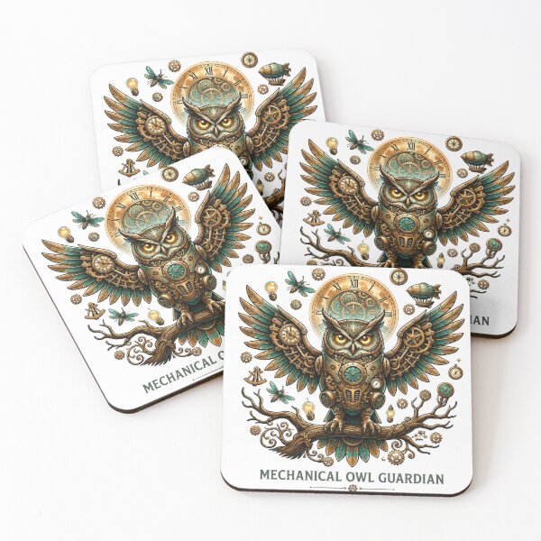 Item preview, Mechanical Owl Guardian – Steampunk Clockwork Owl designed and sold by LevelUpReads.