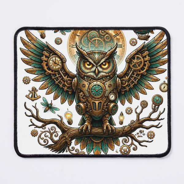 Item preview, Mechanical Owl Guardian – Steampunk Clockwork Owl designed and sold by LevelUpReads.