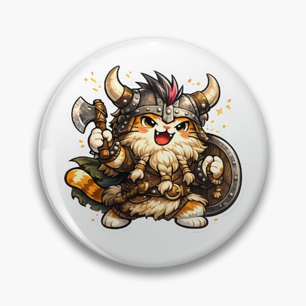 Item preview, Cute Viking Cat Warrior Cartoon Mascot Sticker designed and sold by ArtistryPulse90.