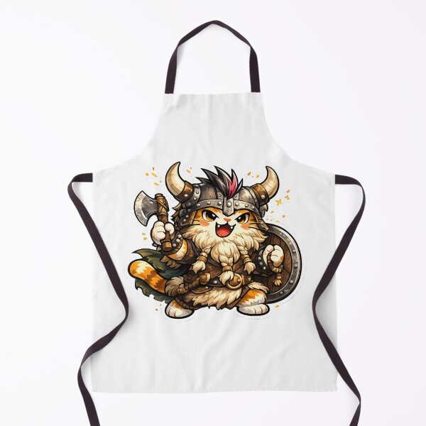 Item preview, Cute Viking Cat Warrior Cartoon Mascot Sticker designed and sold by ArtistryPulse90.