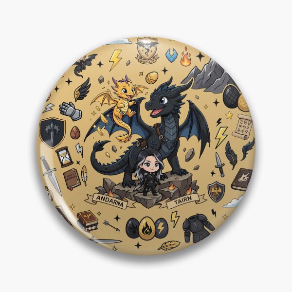 Item preview, Fourth Wing Kawaii Collage — Andarna & Tairn Chibi Dragon Fan Art designed and sold by KismetsKawaiiCo.