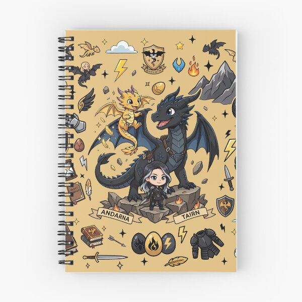 Item preview, Fourth Wing Kawaii Collage — Andarna & Tairn Chibi Dragon Fan Art designed and sold by KismetsKawaiiCo.