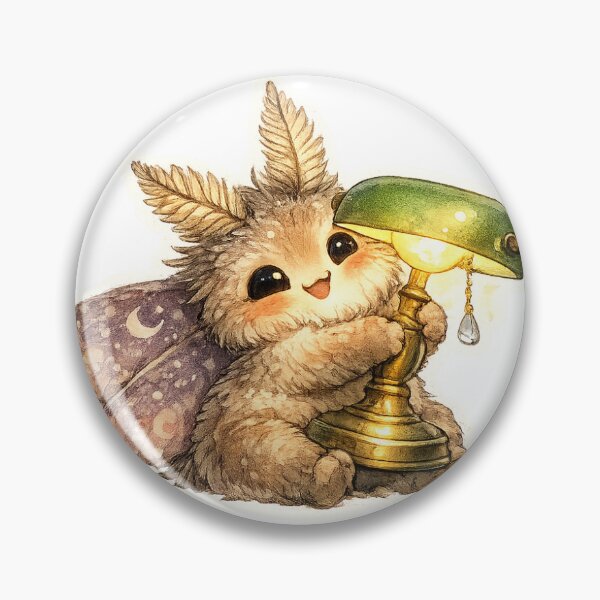 Item preview, Cute Fluffy Moth Hugging Vintage Lamp designed and sold by SandiCreative.