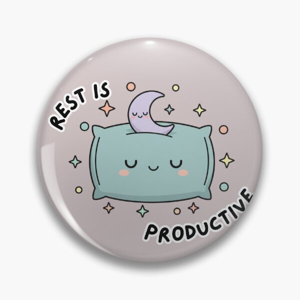 Item preview, Kawaii Sleepy Pillow - "Rest is Productive" designed and sold by SebastianSpace.