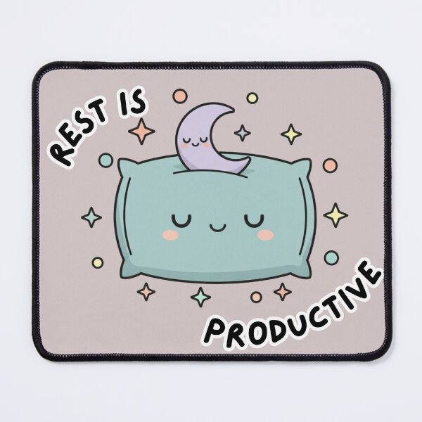 Item preview, Kawaii Sleepy Pillow - "Rest is Productive" designed and sold by SebastianSpace.