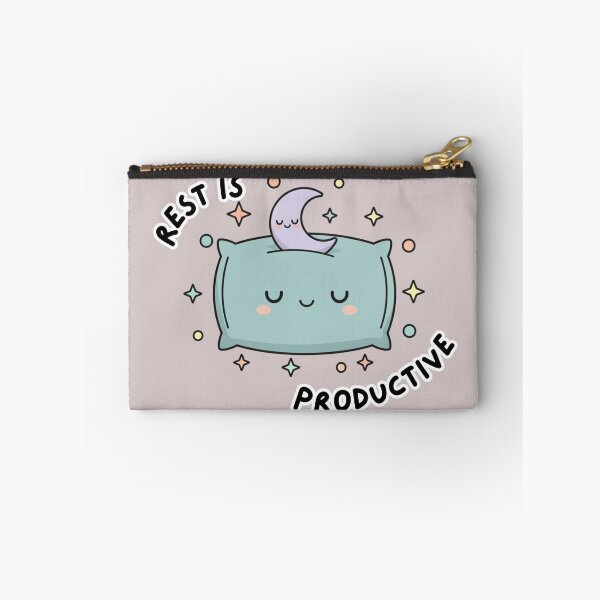 Item preview, Kawaii Sleepy Pillow - "Rest is Productive" designed and sold by SebastianSpace.