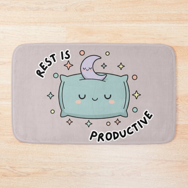 Item preview, Kawaii Sleepy Pillow - "Rest is Productive" designed and sold by SebastianSpace.