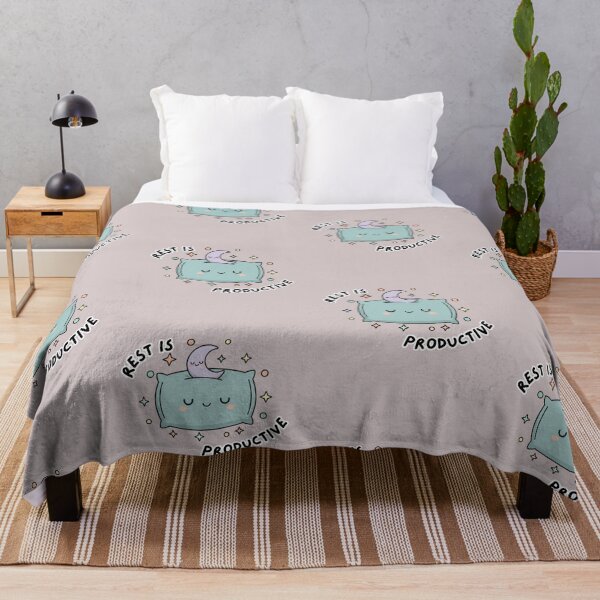 Item preview, Kawaii Sleepy Pillow - "Rest is Productive" designed and sold by SebastianSpace.