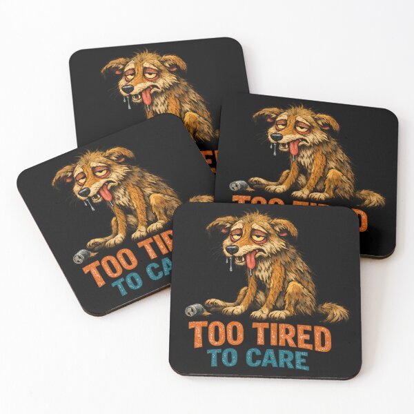 Item preview, Too Tired To Care – Funny Exhausted Coyote Vintage Style designed and sold by MattyManiac.