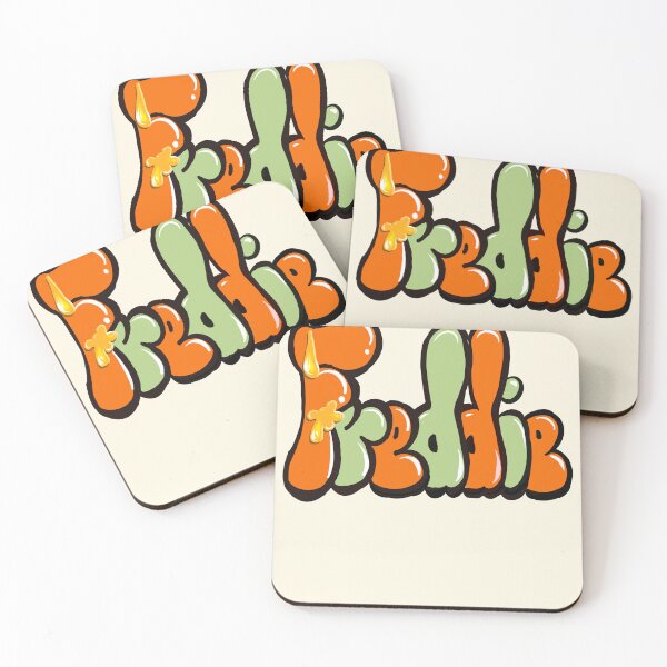 Item preview, Freddie Name Graffiti Throwie Orange Sage Green liquid drip effect Street Art designed and sold by Artonmytee.