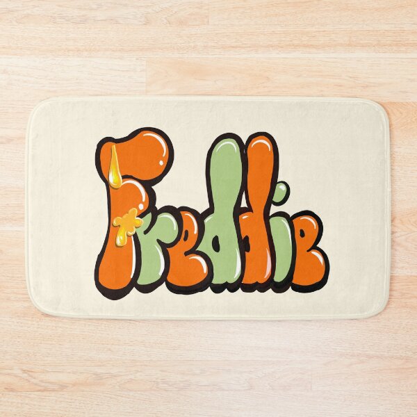 Item preview, Freddie Name Graffiti Throwie Orange Sage Green liquid drip effect Street Art designed and sold by Artonmytee.