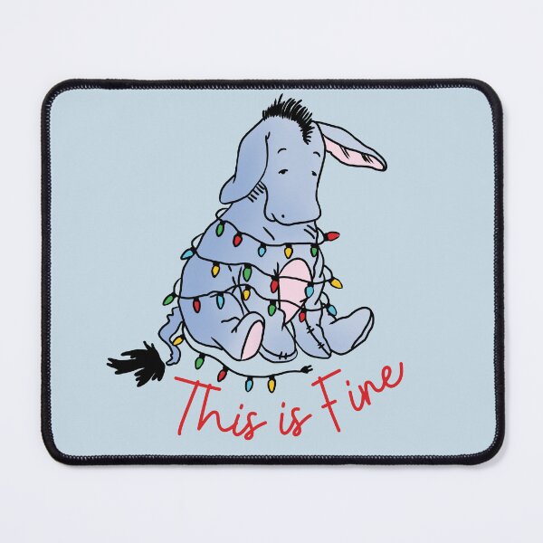 Item preview, Christmas Spirit Funny Classic Winnie The Pooh Eeyore This is Fine  designed and sold by Sunsolico.