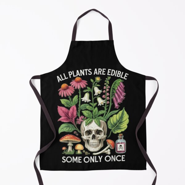 Item preview, All Plants Are Edible Some Only Once Skull Cottagecore Goth Botanical designed and sold by DienesAngele.
