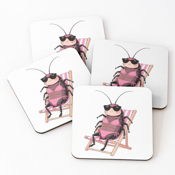 Item preview, Cockroach Sunbathing - Relaxed Kawaii Bug designed and sold by silviaarzamendia.