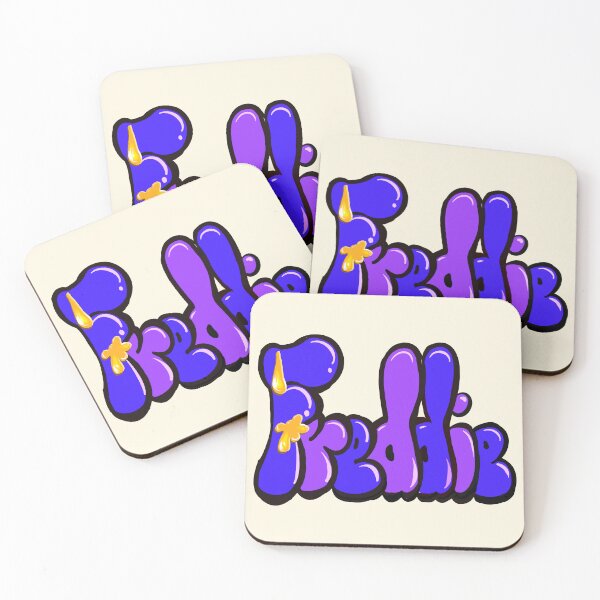 Item preview, Freddie Name Graffiti Throwie Puple blue liquid drip effect Street Art designed and sold by Artonmytee.