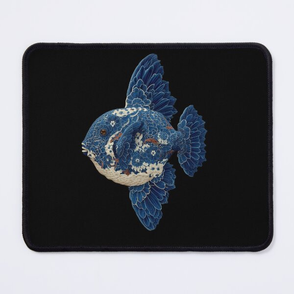 Item preview, Blue Willow Mola Mola Art - Maximalist Floral Ocean Sunfish designed and sold by Skyburial.
