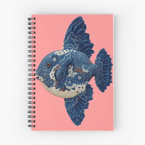Item preview, Blue Willow Mola Mola Art - Maximalist Floral Ocean Sunfish designed and sold by Skyburial.