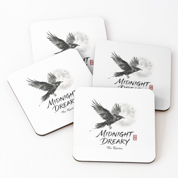 Item preview, Edgar Allan Poe Midnight Dreary Watercolor Raven designed and sold by Fenay Designs.