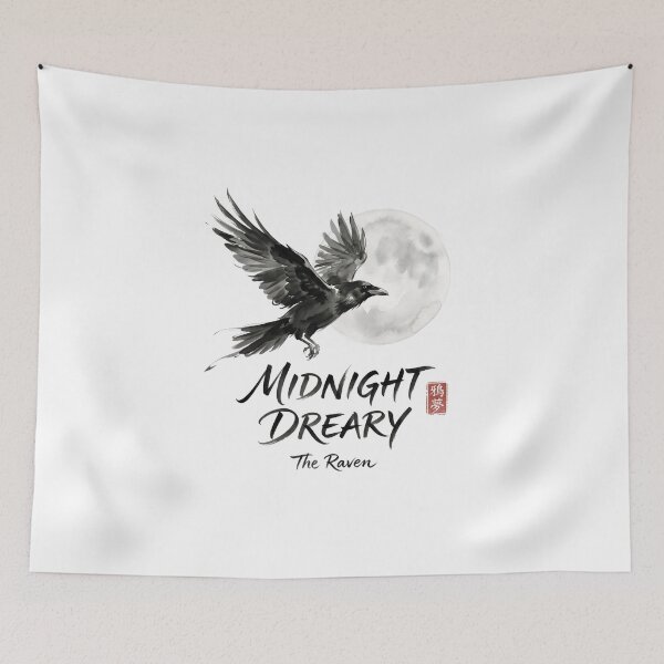 Item preview, Edgar Allan Poe Midnight Dreary Watercolor Raven designed and sold by Fenay Designs.