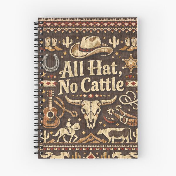 Item preview, All Hat No Cattle Cowboy Saying Knitting Pattern designed and sold by Mauswohn.