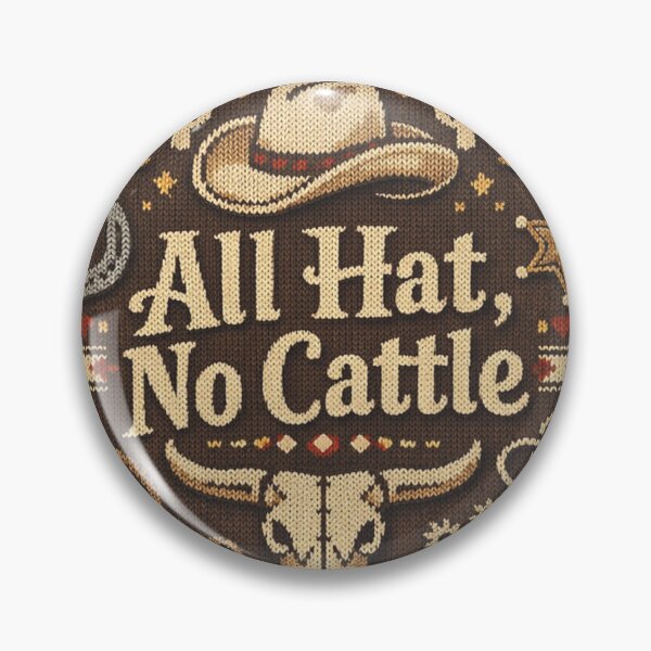 Item preview, All Hat No Cattle Cowboy Saying Knitting Pattern designed and sold by Mauswohn.