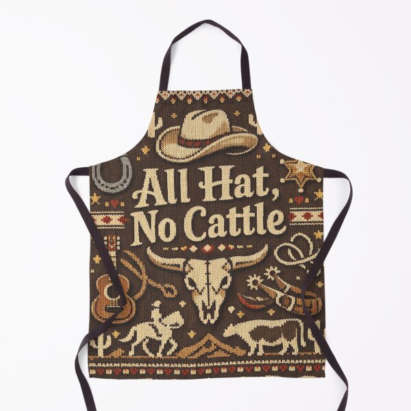 Item preview, All Hat No Cattle Cowboy Saying Knitting Pattern designed and sold by Mauswohn.