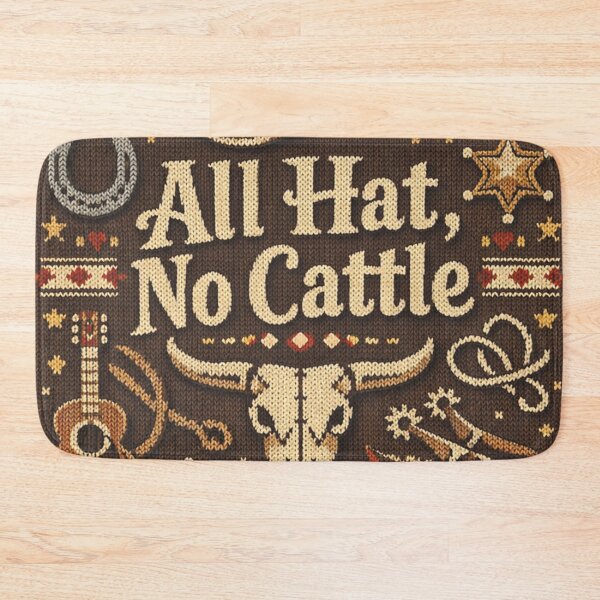Item preview, All Hat No Cattle Cowboy Saying Knitting Pattern designed and sold by Mauswohn.