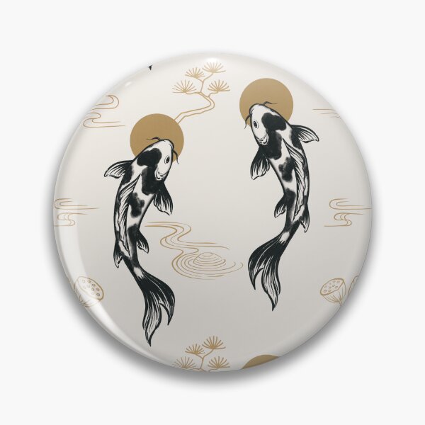 Item preview, Japanese Koi Fish Pattern | Minimalist Asian Fish Design | Zen Koi Aesthetic Wallpaper designed and sold by MonNoir.