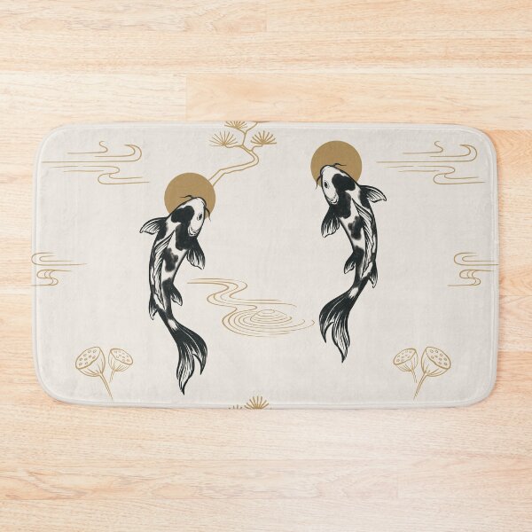 Item preview, Japanese Koi Fish Pattern | Minimalist Asian Fish Design | Zen Koi Aesthetic Wallpaper designed and sold by MonNoir.