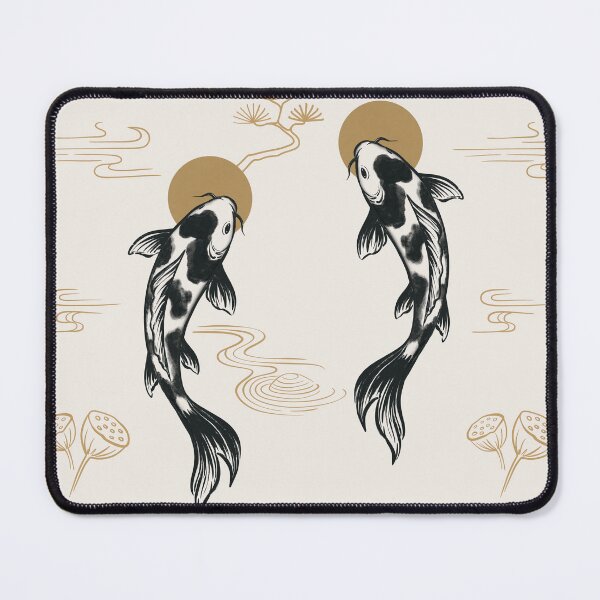 Item preview, Japanese Koi Fish Pattern | Minimalist Asian Fish Design | Zen Koi Aesthetic Wallpaper designed and sold by MonNoir.