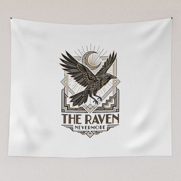 Item preview, Edgar Allan Poe Art Deco The Raven Nevermore Geometric designed and sold by Fenay Designs.