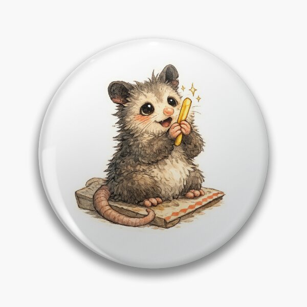Item preview, Cute Opossum Eating French Fry Sticker designed and sold by SandiCreative.