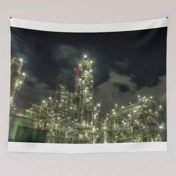 Item preview, Urban Refinery Glow Techno Industrial Landscape designed and sold by EchoWave11.