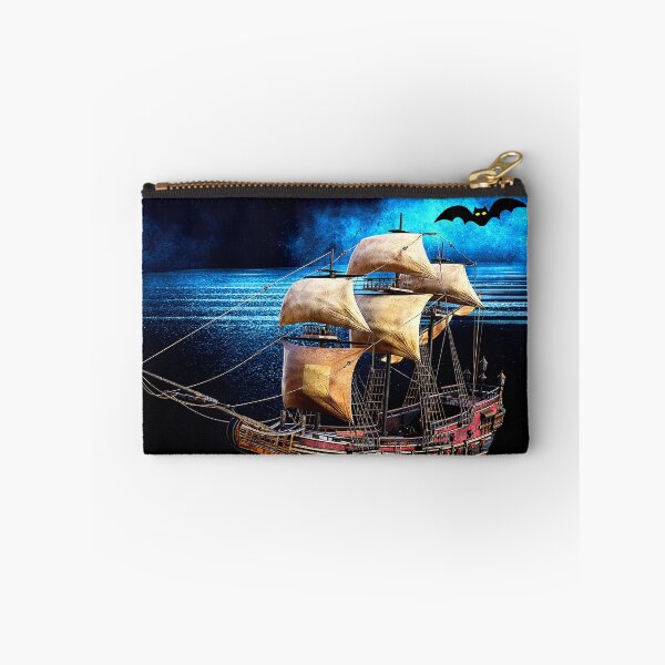 Item preview, mysterious pirate ghost ship under halloween moon designed and sold by FahdSpaceArt.