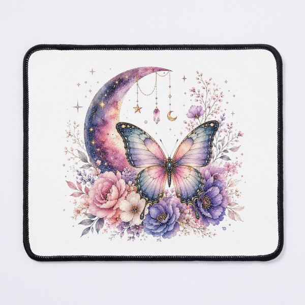 Item preview, Celestial Butterfly Moon Floral Watercolor designed and sold by PetalGarden.