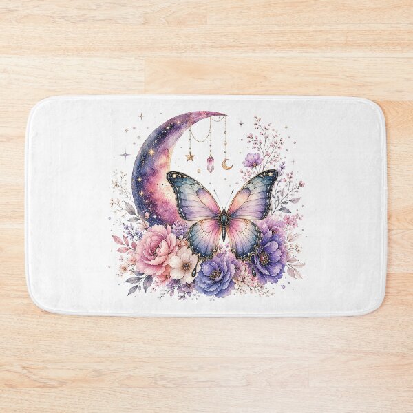 Item preview, Celestial Butterfly Moon Floral Watercolor designed and sold by PetalGarden.