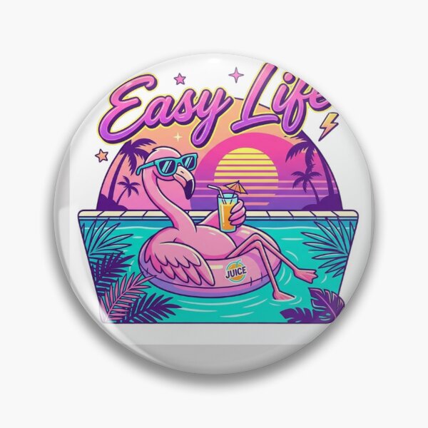 Artikelvorschau, Easy Life Retro Flamingo Summer Pool Vaporwave?? entworfen und verkauft von Sanaaouissrane.