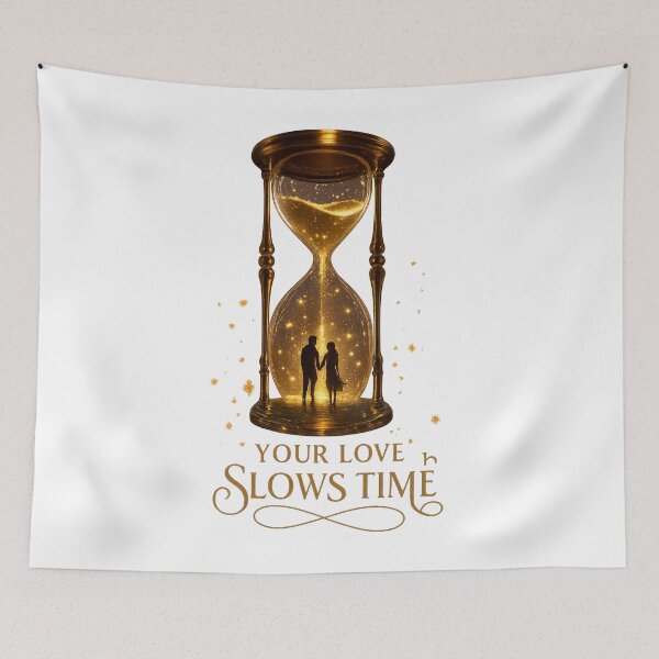 Item preview, Your Love Slows Time, Romantic Couple Quote Aesthetic Design designed and sold by JagrDesigns.