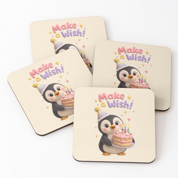 Item preview, Cute Penguin Birthday Cake | Make A Wish Kawaii Art designed and sold by Moons Studio.