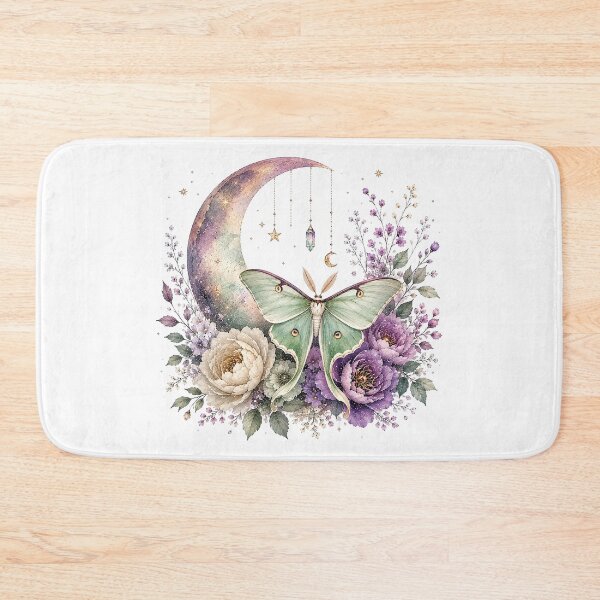 Item preview, Celestial Luna Moth Moon Floral Watercolor designed and sold by PetalGarden.